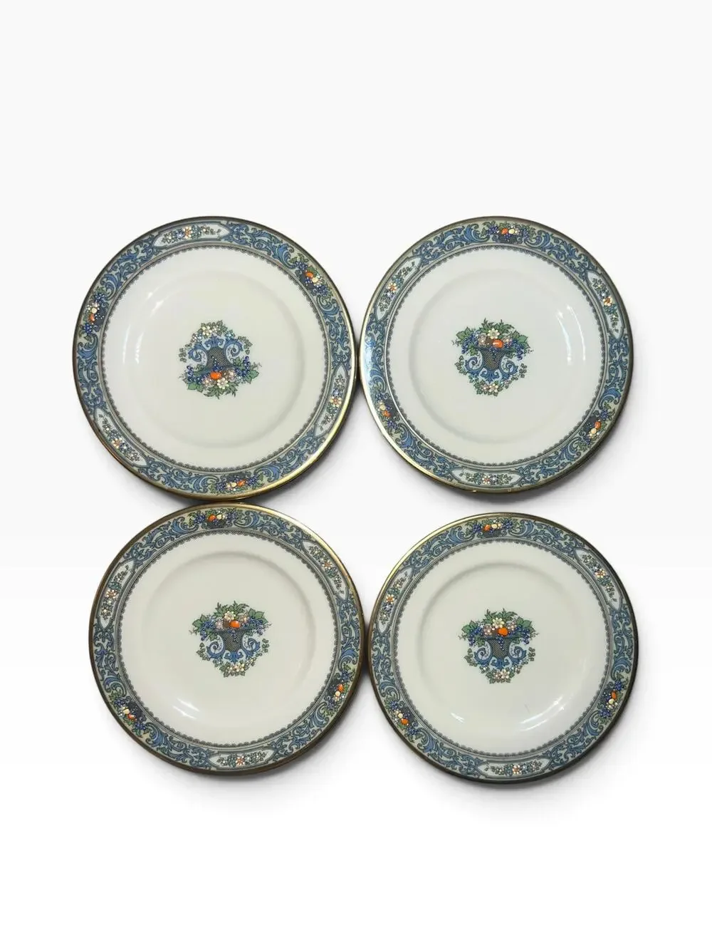 Lenox The Autumn collection bread plates lot of 4 bread plates. blue gold fall